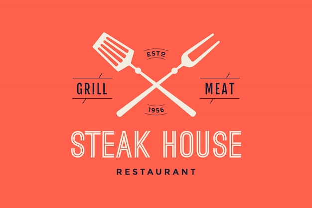 Modello di illustrazione steak house