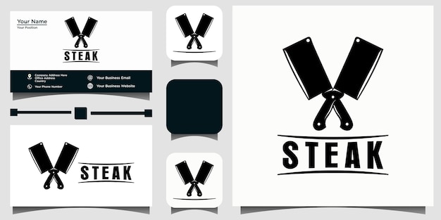 Steak house logo design template