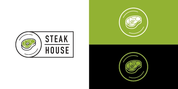 Steak House Logo Ontwerpen Template Retro Styled Grill Restaurant Emblem Stempel Icon Symbol Vector