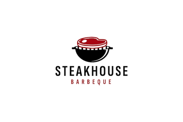 Steak house logo vector icon illustration