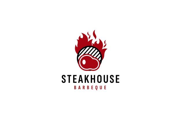 Steak house logo vector icon illustration