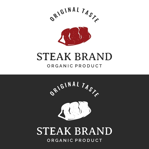 steak house or vintage fresh meat logo designpremium quality grilled meattypography badge for retro restaurant bar and cafe