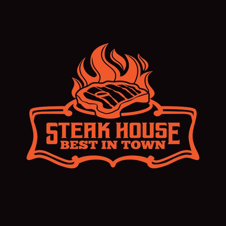 Vector steak house vintage logo-ontwerp