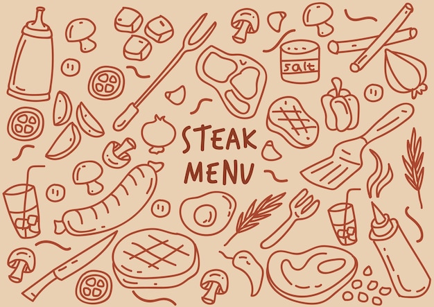 Steak line art