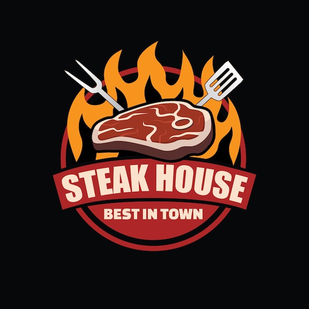 Steak logo design in fiamme