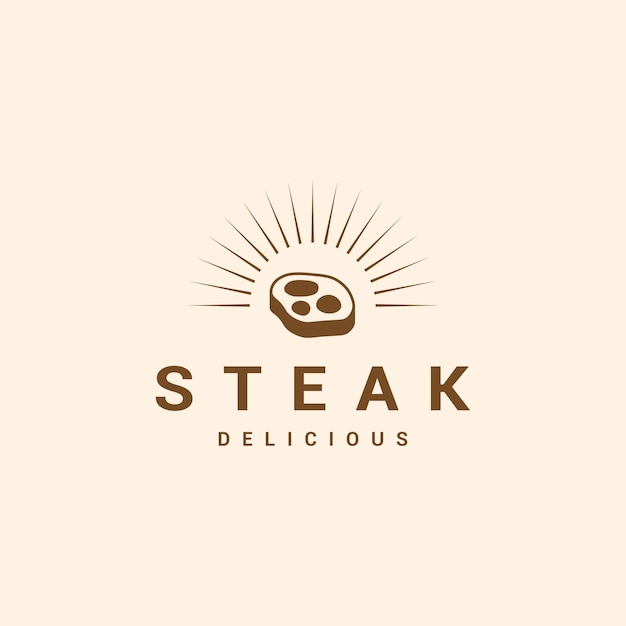 Steak logo vector, bbq logo