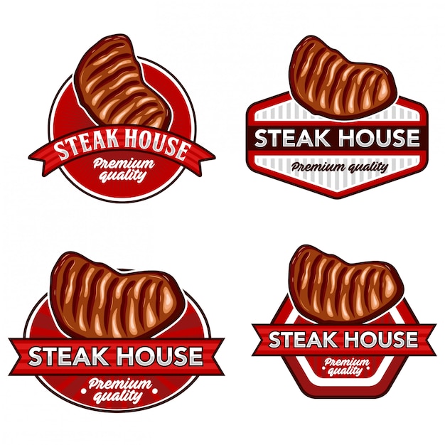 Steak logo voorraad vector set