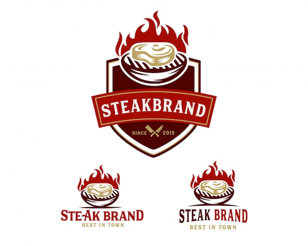 Steak winkel logo sjabloon