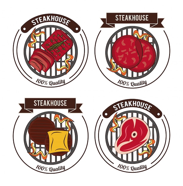 Vector steakhouse bbq emblems