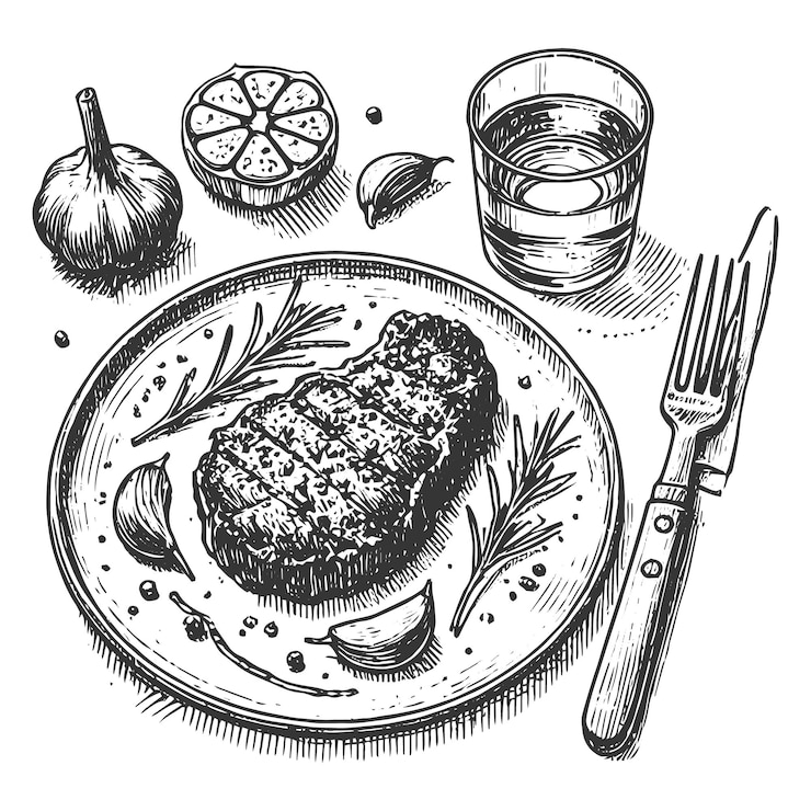 Vector the steakhouse logo design vector