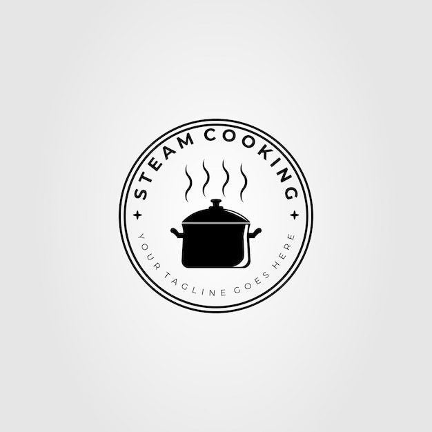 蒸汽鍋 Logo 矢量插圖設計
