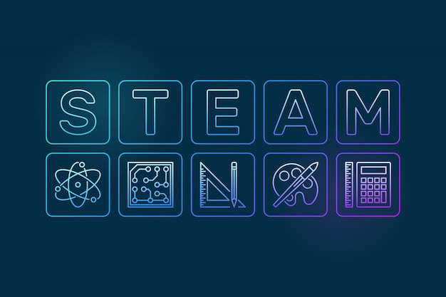 STEAM outline illustration