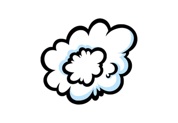Steam ring in comic style Round cloud of vapour or smoke Vector illustration