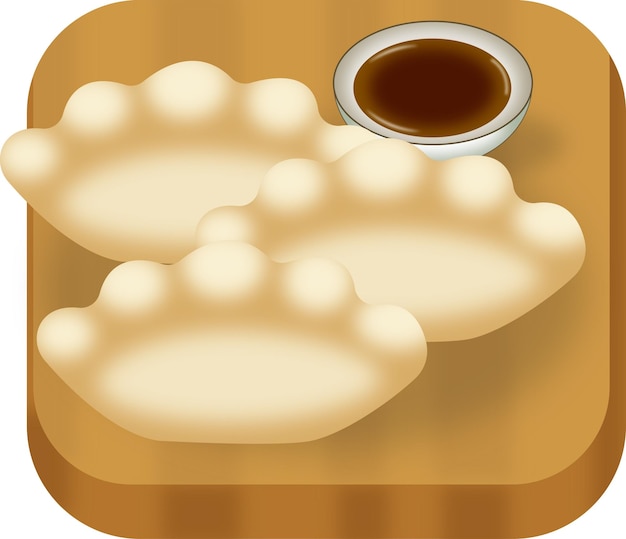 steamed dumplings Vector