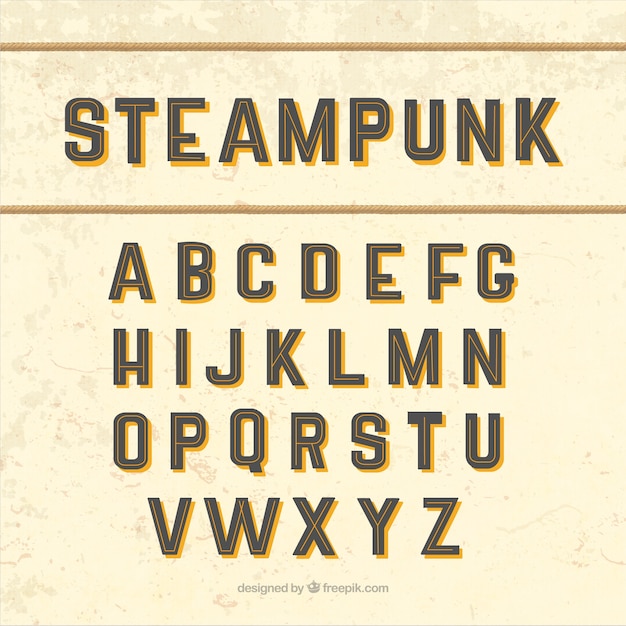 Vector steampunk alphabet