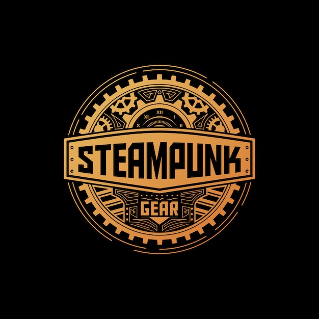 Steampunk gear badge