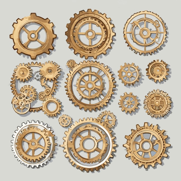 Vector steampunk gears frame vector