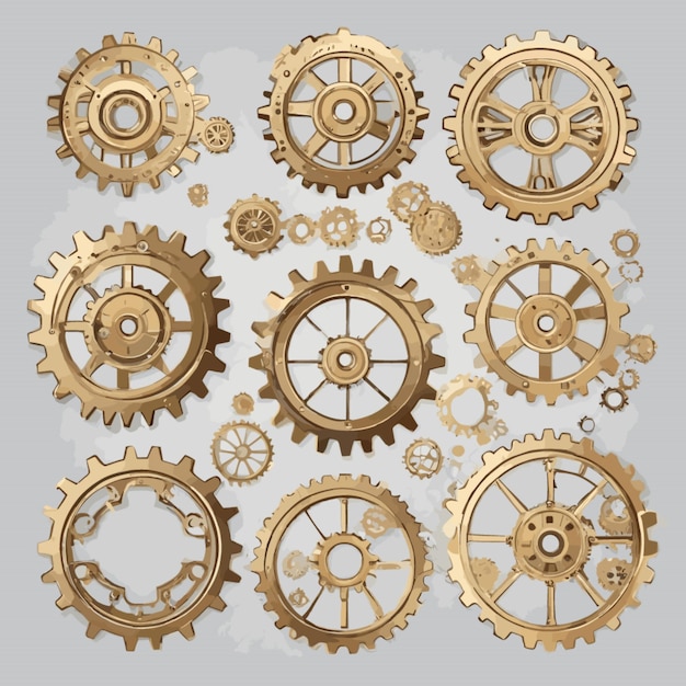 Vector steampunk gears frame vector