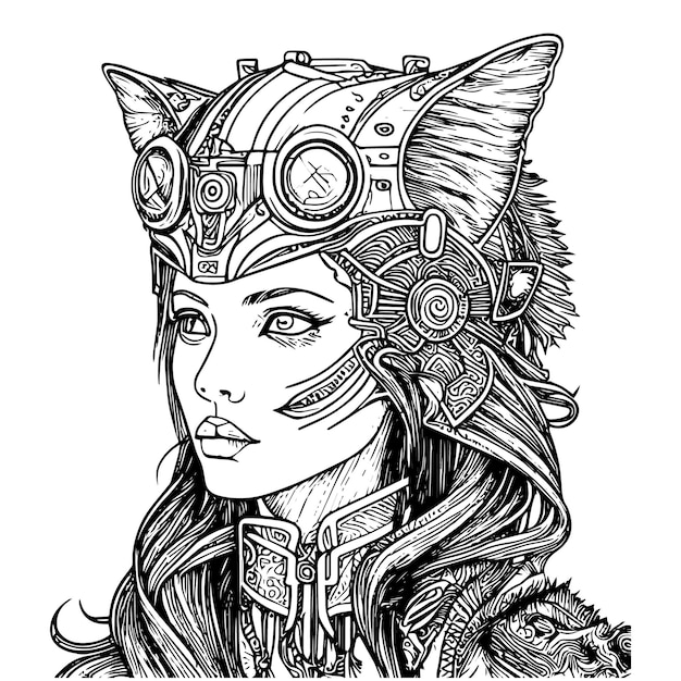 Steampunk Girl Illustrations Embracing the retrofuturistic aesthetic of these unique characters
