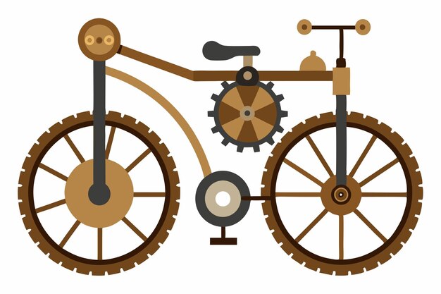Steampunk Mechanical Cycle vector op witte achtergrond