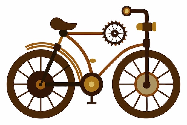 Steampunk Mechanical Cycle vector op witte achtergrond