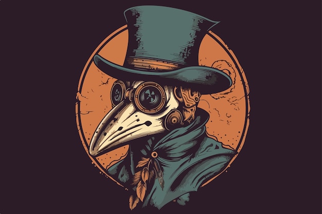 Steampunk pest dokter vintage vectorillustratie