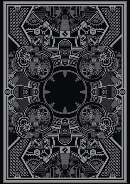 Вектор Шаблон плаката в стиле стимпанк применим для дизайна рубашки