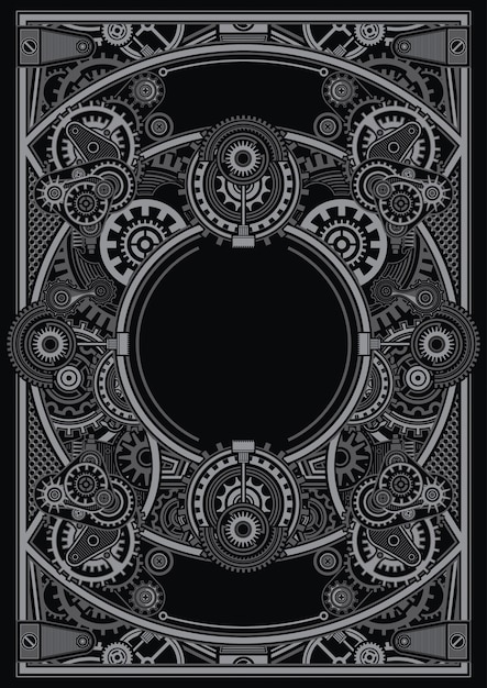 Steampunk poster template are applicable for using on shirt design