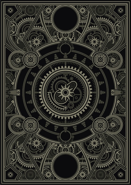 Steampunk Poster template vector eps