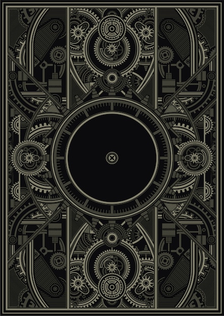 Steampunk Poster template vector eps