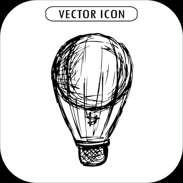 Steampunk vintage hot air balloon hand drawn vector illustration