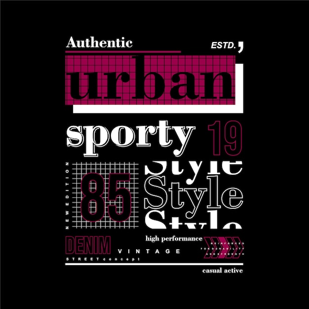 stedelijke sportieve stijl grafische typografie vector print