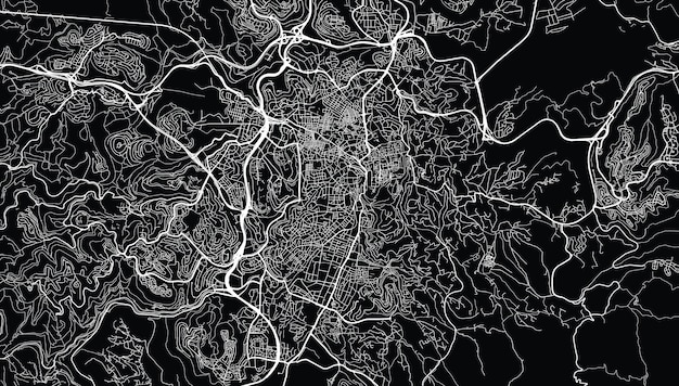 Stedelijke vector stadskaart van Jeruzalem Israël Midden-Oosten