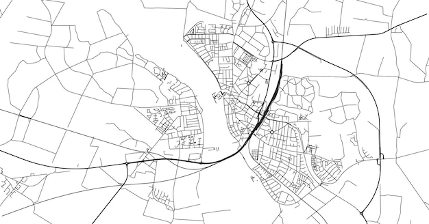 Stedelijke vector stadskaart van Nykobing falster Denemarken