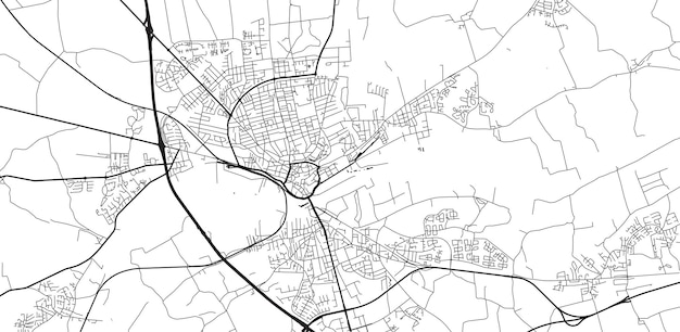 Stedelijke vector stadskaart van Randers Denemarken