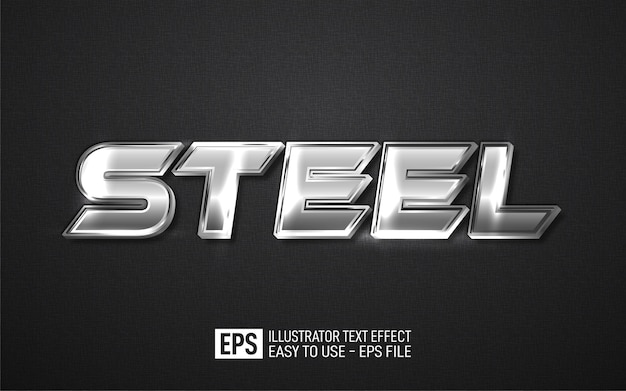 Steel 3d text editable style effect template