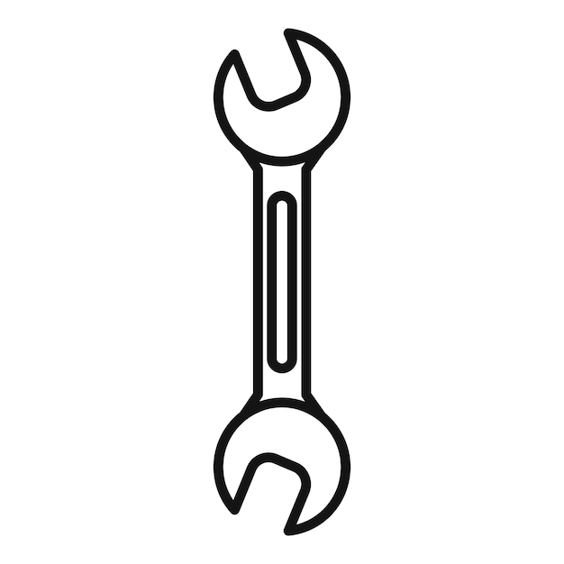 Вектор Иконка стального ключа от машины контур векторной иконки стального ключа для веб-дизайна изолирован на белом фоне