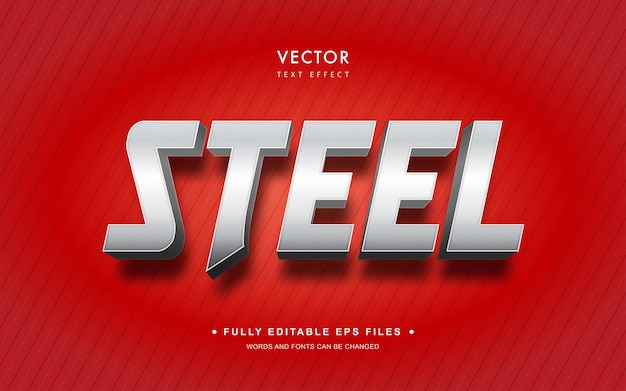 Vector steel editable 3d text effect