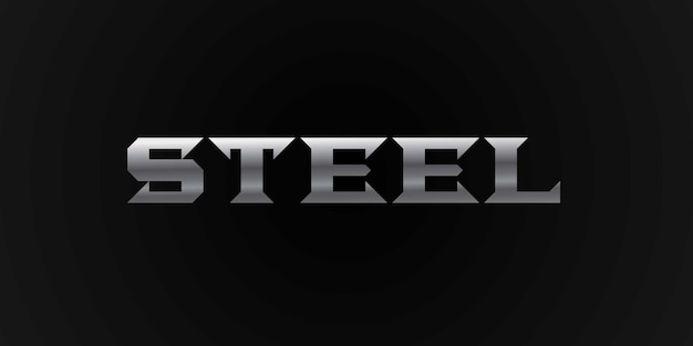 Вектор steel editable text effect