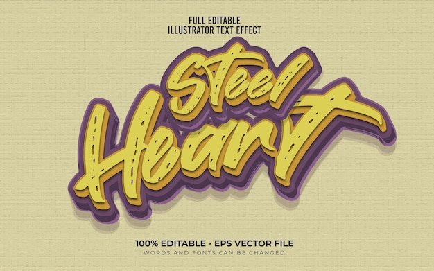 Steel Heart 3d text effect editable