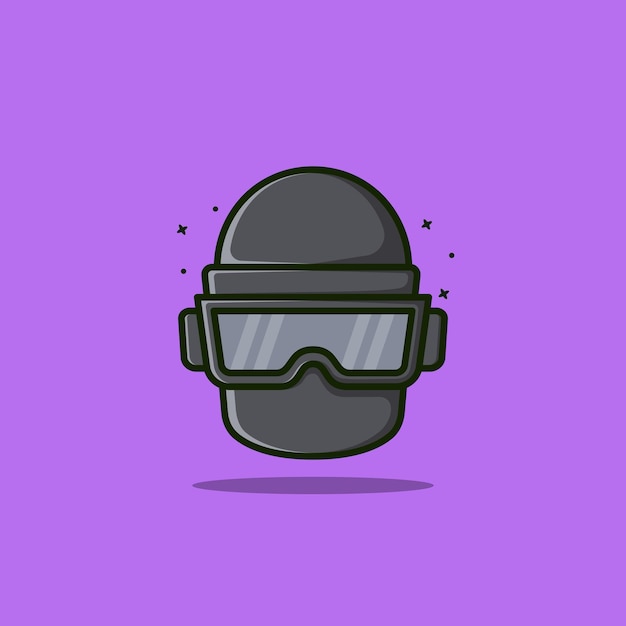 steel helmet full face pubg vector illustration with purple background