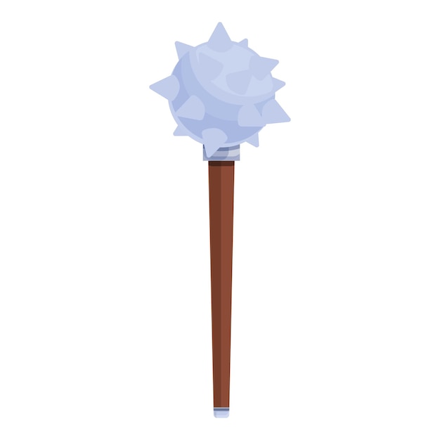 Vector steel mace icon cartoon vector medieval weapon magic mace