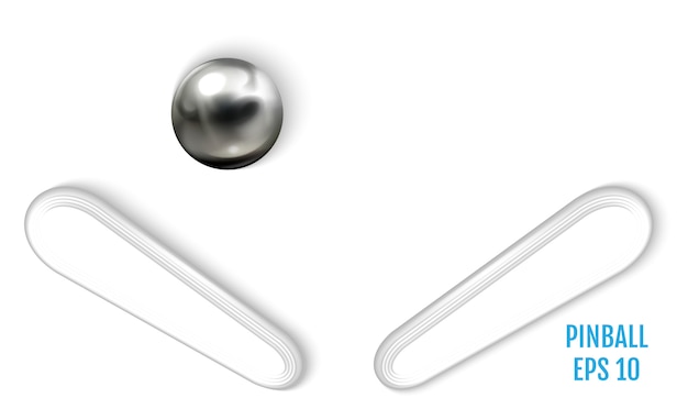 白い表面現実的なベクトルに鋼製ピンボールボール