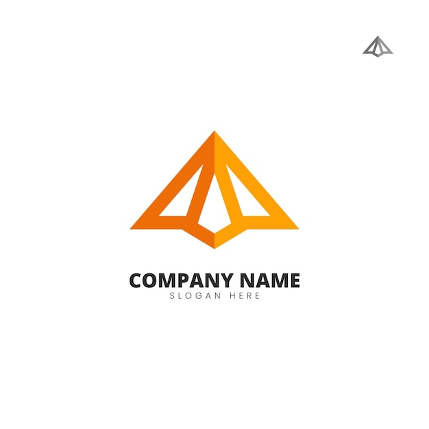 Vettore logo del tetto d'acciaio o lettera a per un'azienda di costruzione