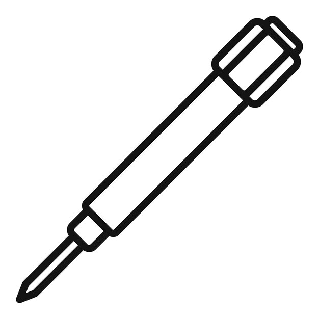 Steel screwdriver watch repair icon Outline steel screwdriver watch repair vector icon for web desi