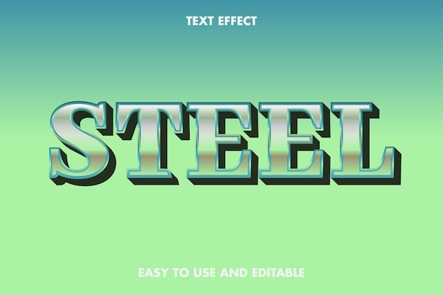 Steel Text Effect, editable text.