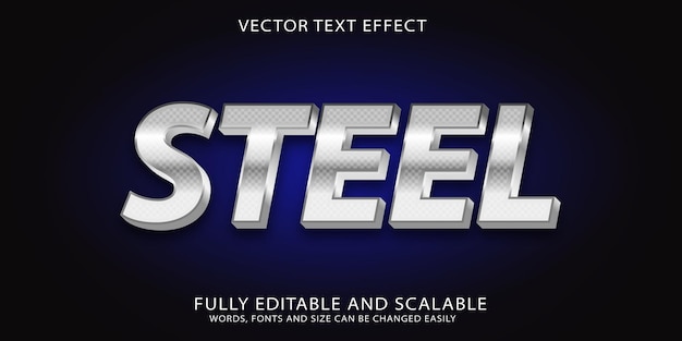 Vector steel text effect