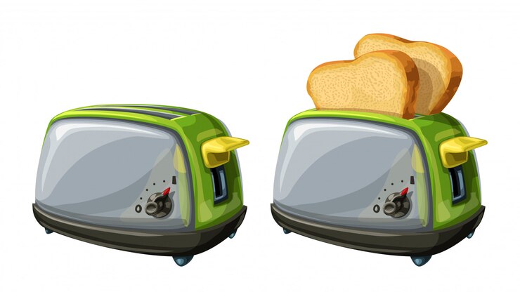 Vector steel toasters on white background