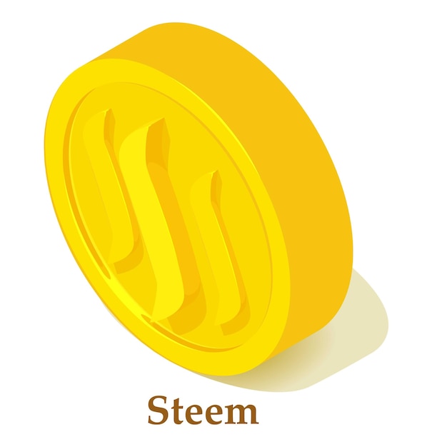 Vector steem icon isometric illustration of steem vector icon for web