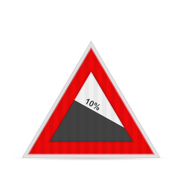 Steep downgrade road sign